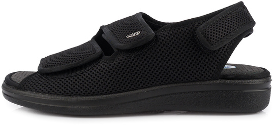 DR ORTO buty sandały ortopedyczne na rzepy wygodne zdrowotne czarne