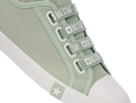 BIG STAR HH274097 damskie trampki niskie zielone z gumkami