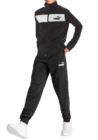 PUMA 589371-01 komplet dresowy dziecięcy chłopięcy sportowy czarny spodnie bluza 