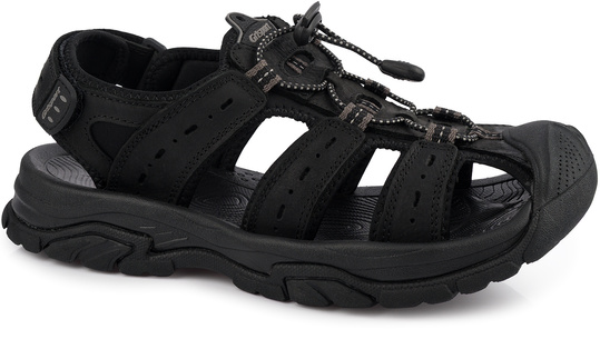 GRISPORT 9029M męskie sandały skórzane trekkingowe sportowe czarne