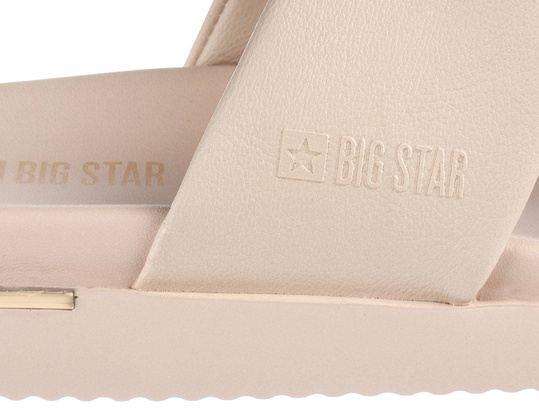 BIG STAR LL274A122 KLAPKI DAMSKIE WSUWANE NA LATO BEŻOWE NUDE