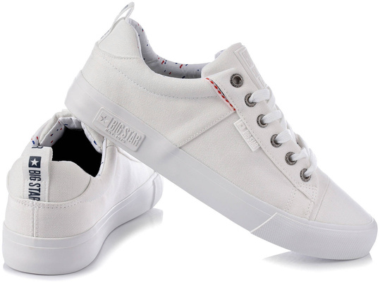 BIG STAR KK174001 MĘSKIE BIAŁE KLASYCZNE TRAMPKI