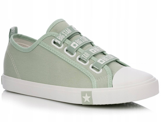 BIG STAR HH274097 damskie trampki niskie zielone z gumkami