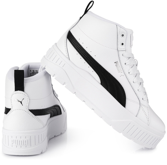 PUMA KARMEN II MID 397459-04 damskie buty sportowe sneakersy wysokie na platformie skórzane białe