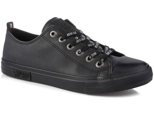 BIG STAR KK174053 MĘSKIE CZARNE KLASYCZNE TRAMPKI EKOSKÓRA