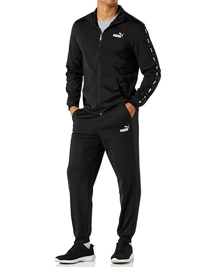 PUMA TAPE POLY SUIT 847420-01 CZARNY DRES KOMPLET MĘSKI SPORTOWY SPODNIE BLUZA