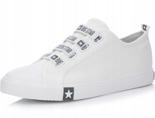 BIG STAR HH274094 damskie trampki niskie białe z gumkami