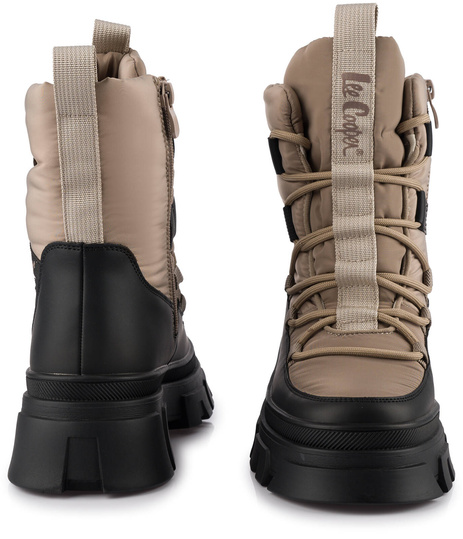 LEE COOPER LCJ3143 BUTY BOTKI DAMSKIE ZIMOWE ŚNIEGOWCE OCIEPLANE BEŻOWE