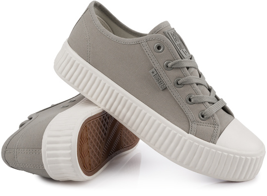 BIG STAR damskie trampki klasyczne szare na platformie