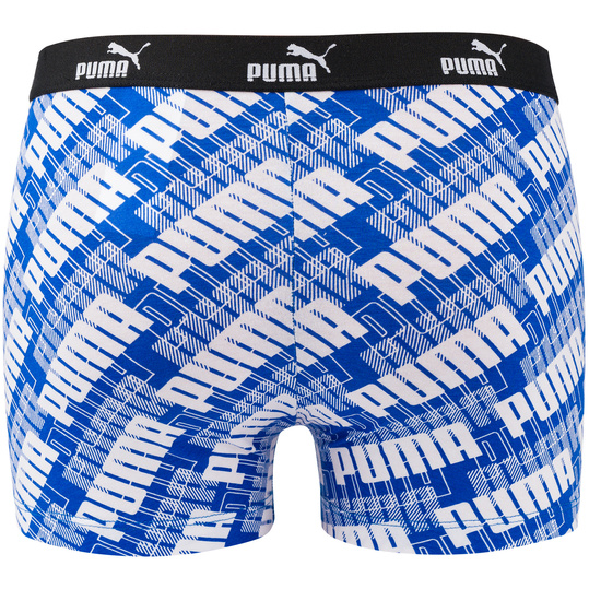 PUMA PROMO PRINT BOXER 935800-01 męskie bokserki majtki bawełniane 4PAK czarne niebieskie