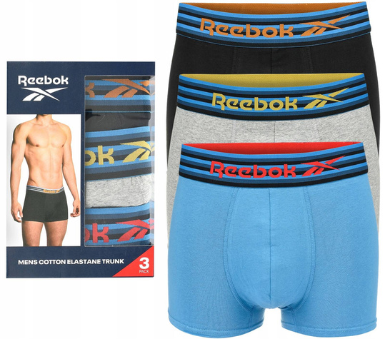 REEBOK TRUNK KENT U5_F8394_RBK_S3PKA majtki bokserki męskie bawełna 3PAK