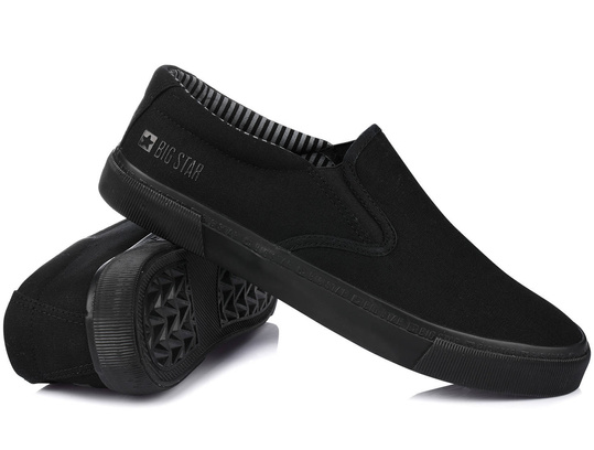 BIG STAR LL174066 MĘSKIE CZARNE KLASYCZNE TRAMPKI WSUWANE