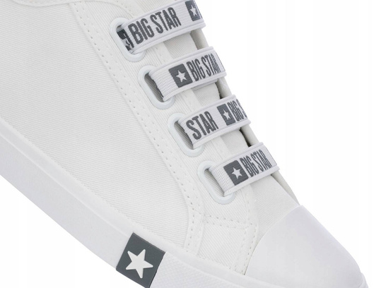 BIG STAR HH274094 damskie trampki niskie białe z gumkami