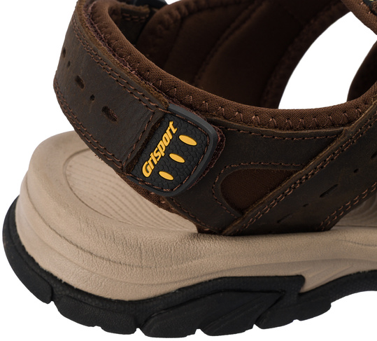 GRISPORT 9028M męskie sandały skórzane trekkingowe sportowe brązowe