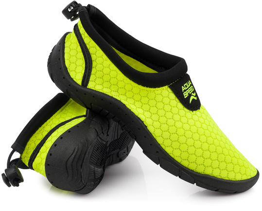 AQUA SPEED BUTY DZIECIĘCE DO WODY PŁYWANIA NA PLAŻĘ KAJAKI RAFĘ SURFING DLA DZIECI ŻÓŁTE