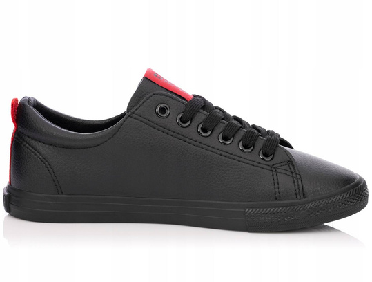 BIG STAR DD274687 906 damskie trampki niskie czarne ekoskóra