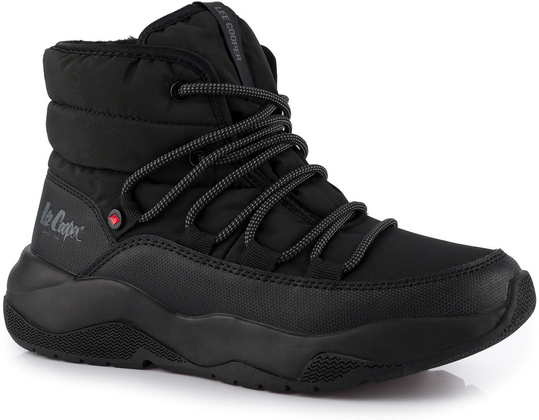 LEE COOPER LCJ3066 BUTY BOTKI DAMSKIE ZIMOWE ŚNIEGOWCE OCIEPLANE CZARNE