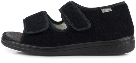 DR ORTO męskie buty sandały ortopedyczne na rzepy wygodne zdrowotne czarne