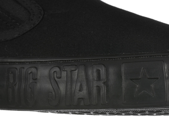 BIG STAR LL274392 DAMSKIE TRAMPKI TENISÓWKI WSUWANE SLIP ON CZARNE