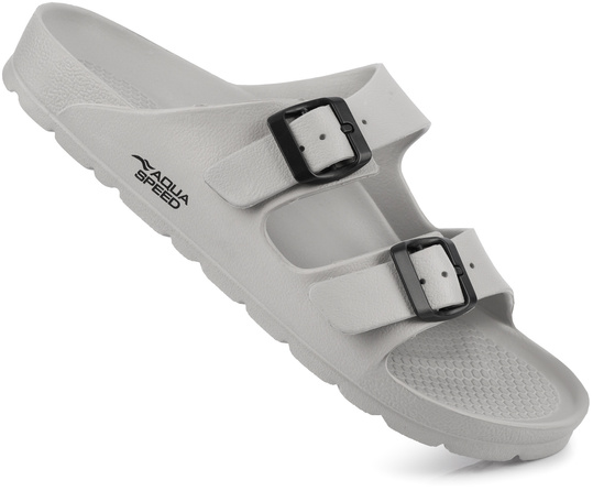 AQUA SPEED LAREDO kol. 05 szare klapki sportowe na basen plażę do ogrodu