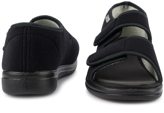 DR ORTO męskie buty sandały ortopedyczne na rzepy wygodne zdrowotne czarne