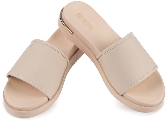 BIG STAR LL274933 KLAPKI DAMSKIE WSUWANE NA LATO BEŻOWE