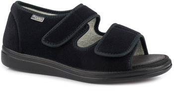 DR ORTO męskie buty sandały ortopedyczne na rzepy wygodne zdrowotne czarne