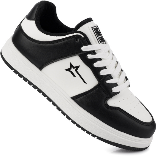 BIG STAR damskie buty sneakersy sportowe ekoskóra biało czarne