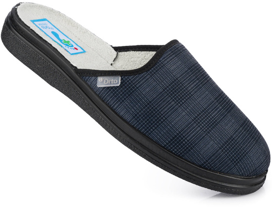 DR ORTO MĘSKIE KAPCIE KLAPKI PANTOFLE DOMOWE SZEROKIE ZDROWOTNE