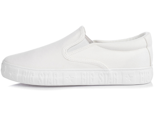BIG STAR LL274389 DAMSKIE TRAMPKI TENISÓWKI WSUWANE SLIP ON BIAŁE