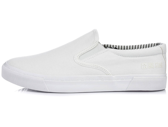 BIG STAR LL174063 MĘSKIE BIAŁE KLASYCZNE TRAMPKI WSUWANE