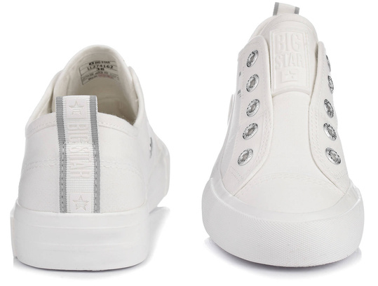 BIG STAR LL274162 DAMSKIE TRAMPKI TENISÓWKI KLASYCZNE WSUWANE BIAŁE