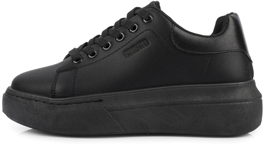 BIG STAR damskie buty sneakersy na platformie ekoskóra czarne