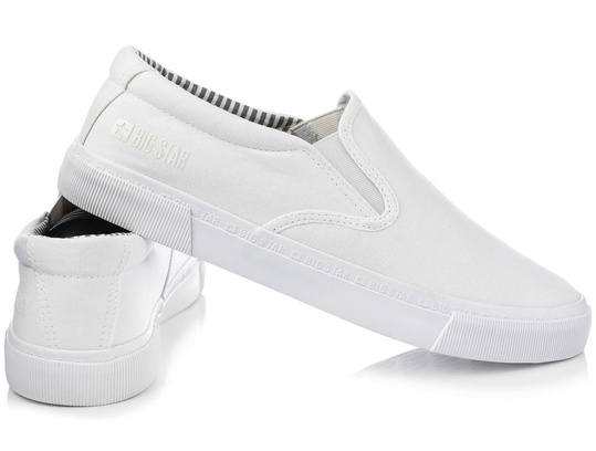 BIG STAR LL174063 MĘSKIE BIAŁE KLASYCZNE TRAMPKI WSUWANE