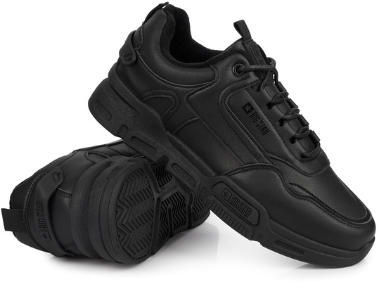 BIG STAR męskie buty sportowe sneakersy ocieplane ekoskóra czarne HI-POLY SYSTEM