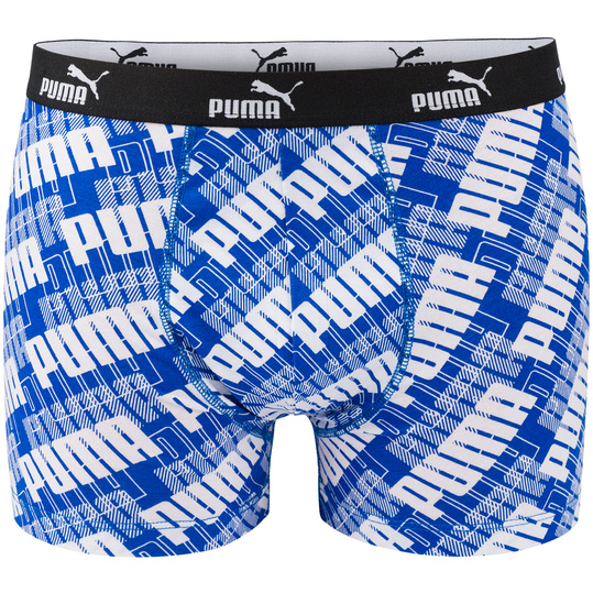 PUMA PROMO PRINT BOXER 935800-01 męskie bokserki majtki bawełniane 4PAK czarne niebieskie
