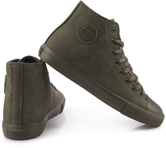 BIG STAR MĘSKIE OCIEPLANE WYSOKIE TRAMPKI ZA KOSTKĘ KHAKI EKOSKÓRA