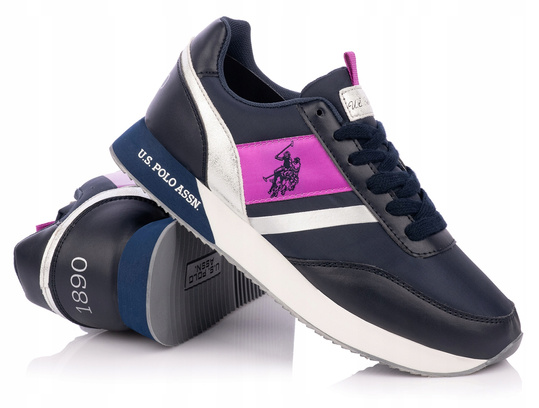 BUTY DAMSKIE SNEAKERSY U.S. POLO NOBIW 002-DBL002 SPORTOWE GRANATOWE