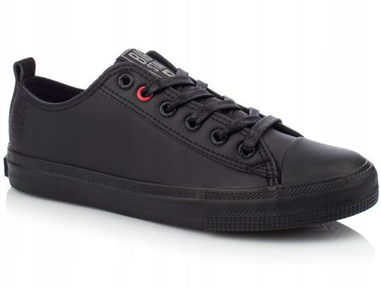 BIG STAR JJ274006 DAMSKIE NISKIE TRAMPKI CZARNE EKOSKÓRA