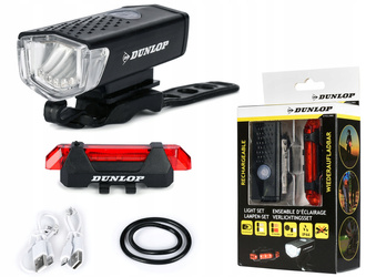 DUNLOP ZESTAW LAMP LED LAMPKA ROWEROWA PRZÓD TYŁ
