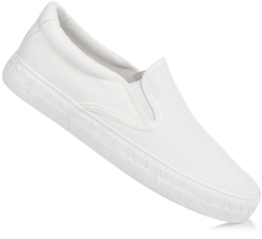 BIG STAR LL274389 DAMSKIE TRAMPKI TENISÓWKI WSUWANE SLIP ON BIAŁE