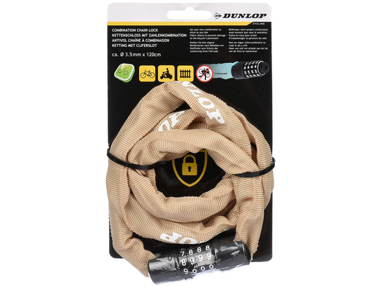 DUNLOP ZAPIĘCIE DO ROWERU BLOKADA NA SZYFR ŁAŃCUCH LINKA BEŻOWA