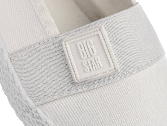 BIG STAR LL274201 BIAŁE DAMSKIE BALERINKI WSUWANE TRAMPKI TENISÓWKI