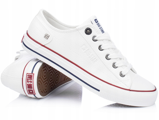 BIG STAR II274001 damskie trampki białe ekoskóra