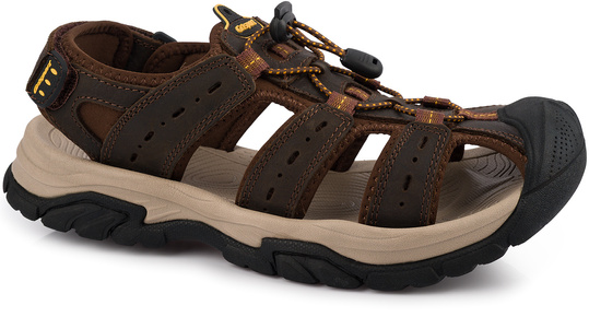 GRISPORT 9028M męskie sandały skórzane trekkingowe sportowe brązowe