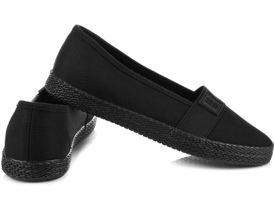 BIG STAR LL274200 CZARNE DAMSKIE BALERINKI WSUWANE TRAMPKI TENISÓWKI
