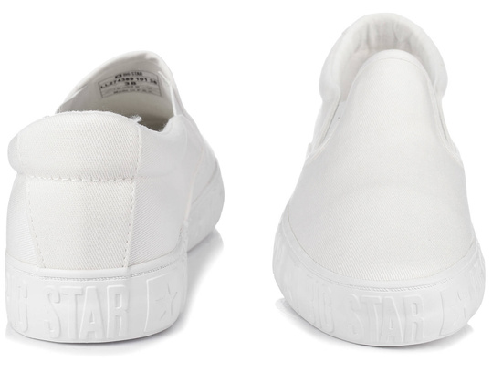 BIG STAR LL274389 DAMSKIE TRAMPKI TENISÓWKI WSUWANE SLIP ON BIAŁE