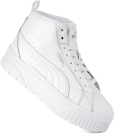 PUMA KARMEN II MID 397459-01 damskie buty sportowe sneakersy wysokie na platformie skórzane białe