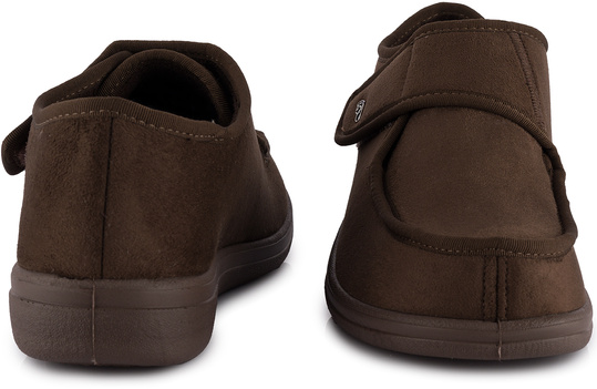 DR ORTO męskie buty ortopedyczne wygodne zdrowotne na rzep brązowe