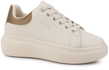 BIG STAR damskie buty sneakersy na platformie ekoskóra beżowe